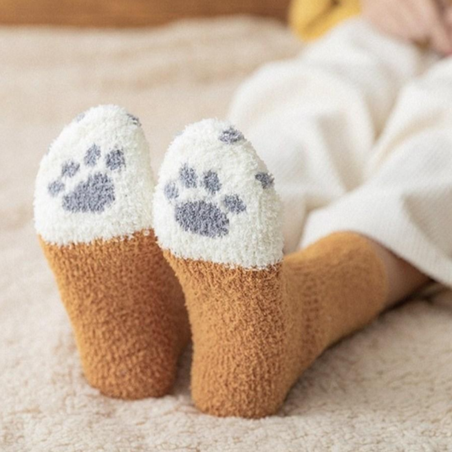 아시안브랜드 여성용 따뜻한 수면 양말 고양이 임산부 6종 세트