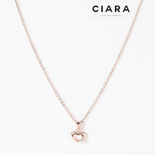 CIARA 14K Ghedi 두에 하트 큐트캐럿 목걸이(GoldPlated)