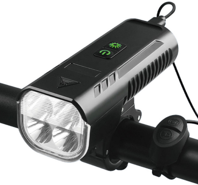 ARION 아리온 자전거라이트 전조등 2000루멘 C타입 충전식 T6 LED 자전거 랜턴 후레쉬 보조배터리 기능 탑재, 1개, BLACK