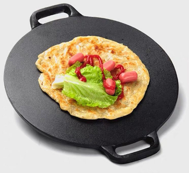 주철 산동 잡곡 전골냄비 업소용 부침개 전골냄비 두꺼운 번철 부침개 과일전골냄비, 순수주철냄비+단일냄비, 37Cm 대마 로프, 1개