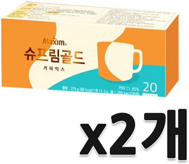 맥심 슈프림 골드 커피믹스, 13.5g, 20개입, 2개