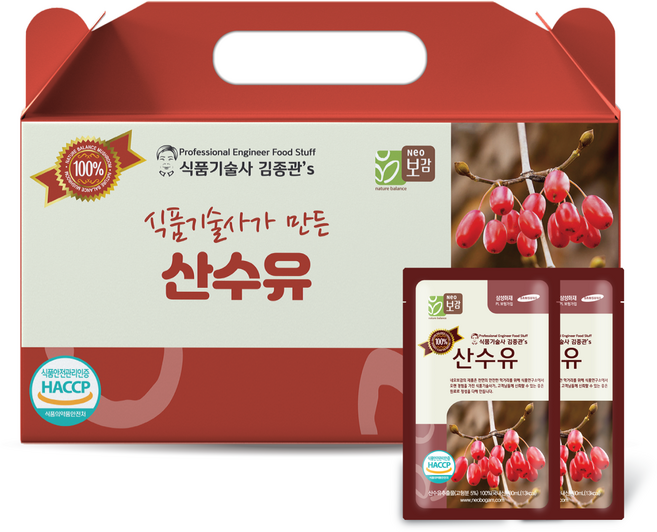 네오보감 식품기술사 김종관's 100% 전남 구례산 햇 산수유즙, 30개, 80ml