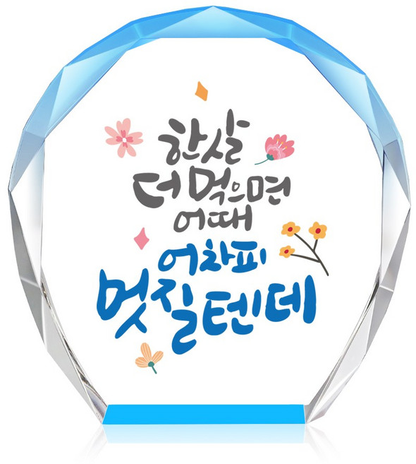 [캘리] 컬러 미니 크리스탈 상패 부모님 어버이날 생신 퇴직 감사패 선물 어차피 멋질텐데 CS-103-14-T, 14.어차피 멋질텐데