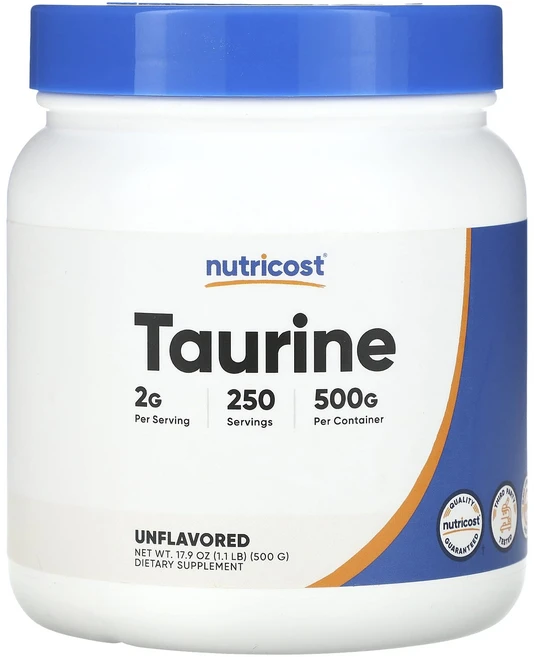 Nutricost 타우린 무맛 500g(1.1lb), Nutricost 타우린 무맛 500g11lb, 500g, 1개 - 쿠팡