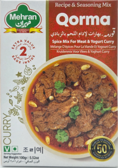 Mehran Qorma Masala 쿠르마 마살라 향신료, 100g, 1개