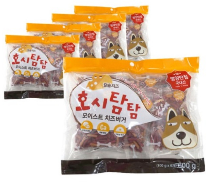 강아지 져키 치즈버거 600g 5P 애견 간식 저키 스낵, 치즈맛, 5개