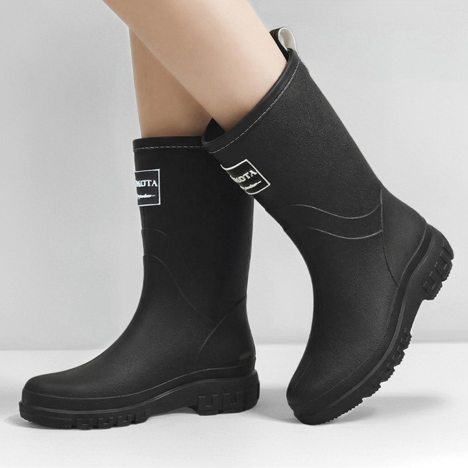 Modern Fashion 심플 여성 미들 장화 미끄럼방지 레인부츠