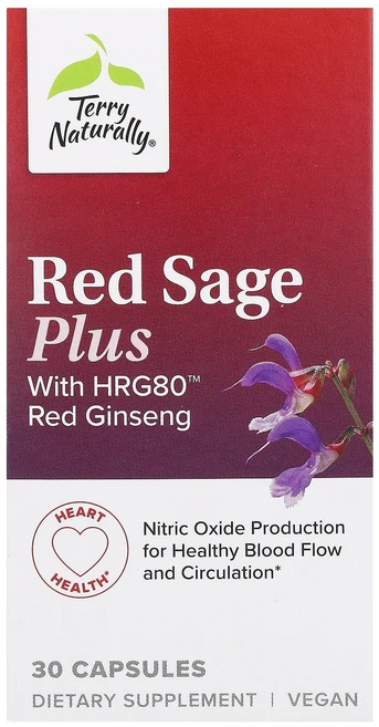 Terry Naturally Red Sage Plus With HRG80 Red Ginseng 30 Capsules, 30정, 1개 - 쿠팡