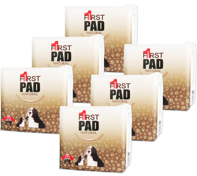 퍼스트패드 강아지 반려견 배변패드, 75g 대형 20매 x 6팩 (75 x 60), 20개입, 6개