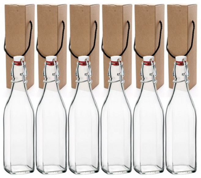 보르미올리 스윙 유리병 500ml + 전용 기프트 박스 세트, 6세트