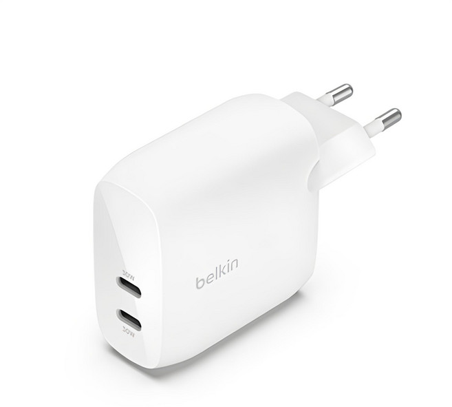 벨킨 60W 듀얼 USB-C PPS 가정용 충전기 WCB010krWH, 화이트, 1개