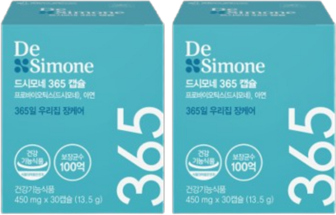 드시모네 프로바이오틱스 365캡슐, 30정, 2개