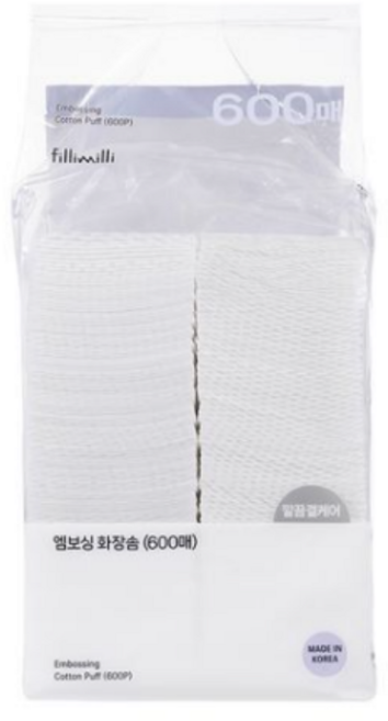 필리밀리 엠보싱 화장솜 600P 대용량 기획, 600매입, 1개