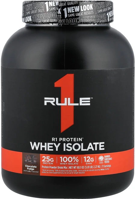 Rule One Proteins R1 Protein™ Whey Isolate Chocolate Fudge 5.01 lb 2.27 kg, 2272 g, 1개, 2.272kg - 쿠팡