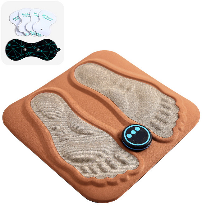 스피세프 충전식 발 마사지기 발매트 저주파 발바닥 맛사지기 EMS 겔패드 세트, 오렌지