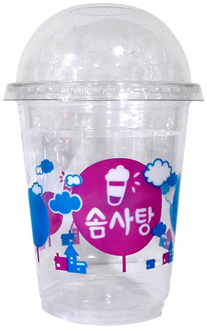 솜사탕컵 + 뚜껑 14온스 솜사탕 재료 도구 용기, 1세트