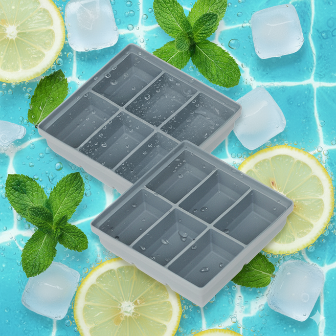 (1+1) 실리콘 얼음틀 국내 생산 아이스트레이 왕얼음틀, 인디그레이, 2개