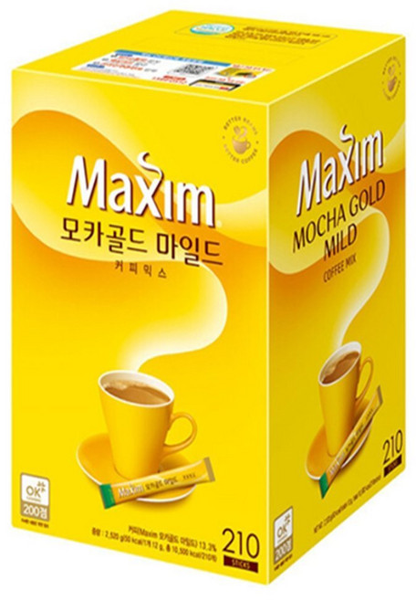 다채몰 스틱커피믹스 210T 맥심모카골드마일드커피믹스180입, 1개, 12g