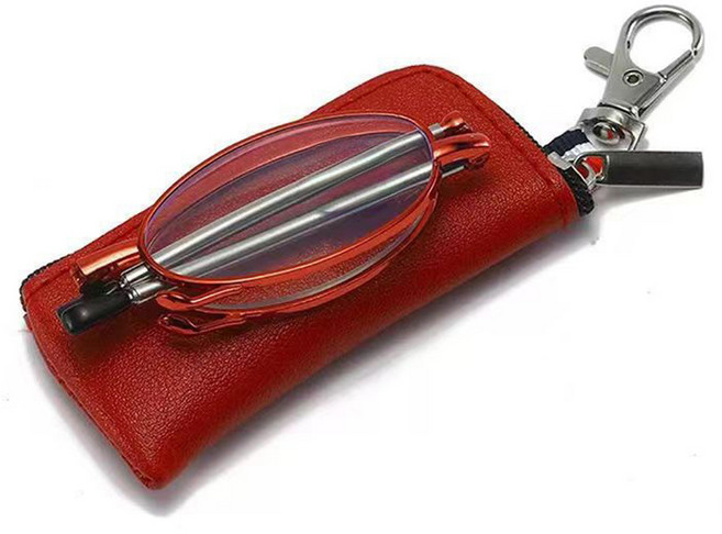 더쉴드 휴대가 간편한 접이식 초경량 돋보기 안경테( 블루라이트 차단), 1개, 1. Luxee  Red