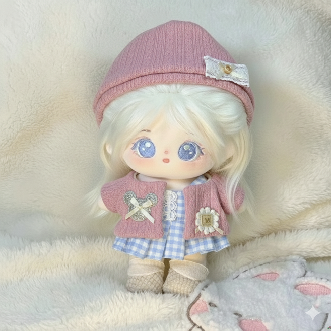 티니숲속 20cm 인형옷 가디건 원피스 페티코트 헤어핀 포함 8종 10종 세트 아이돌인형, 라벤더, 1개, 페티코트포함세트+헤어핀