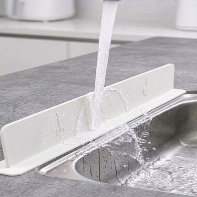 에브리센스 표준형 48cm 싱크대 물막이 가성비 실리콘 물튀김방지, 아이보리, 1개