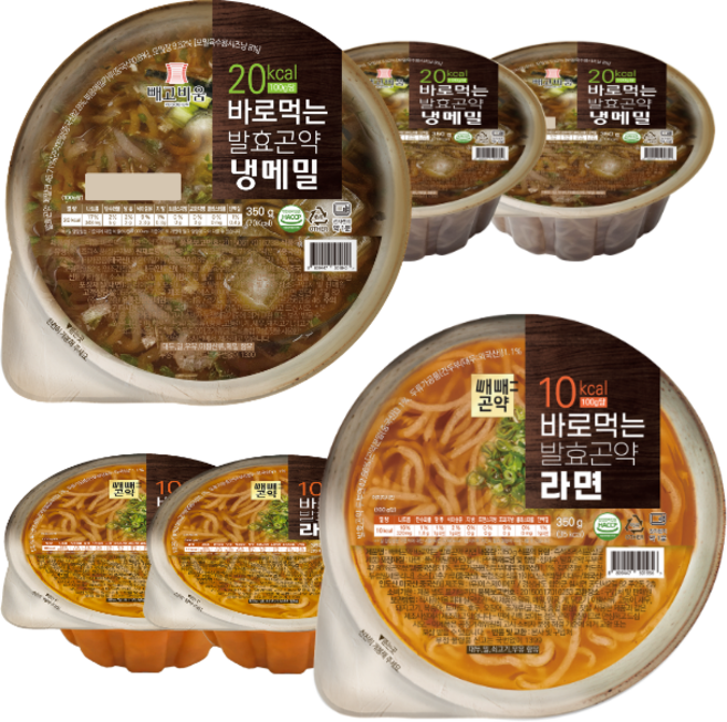 한끼뚝딱 저칼로리 바로먹는 발효곤약 냉메밀 3 + 라면 3