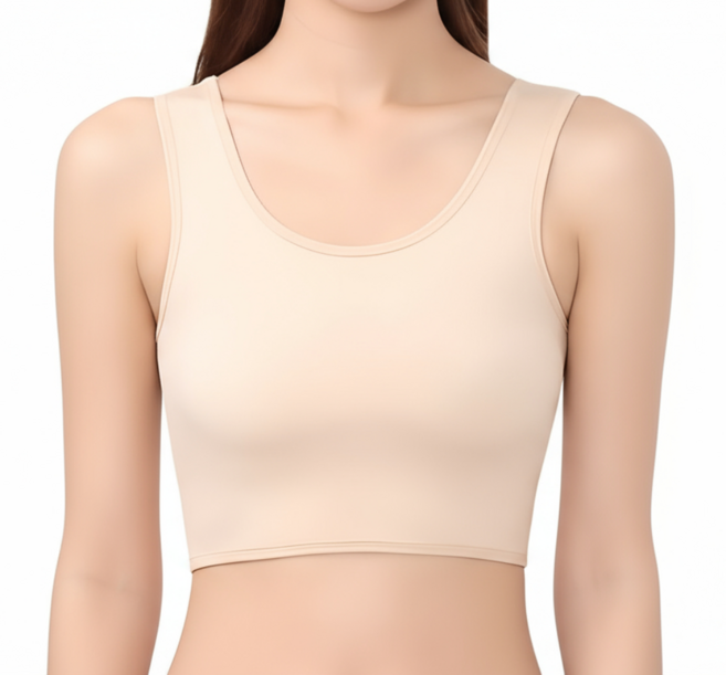 프리마 가슴작아보이는 미니마이저 노와이어 플랫 압박 브라