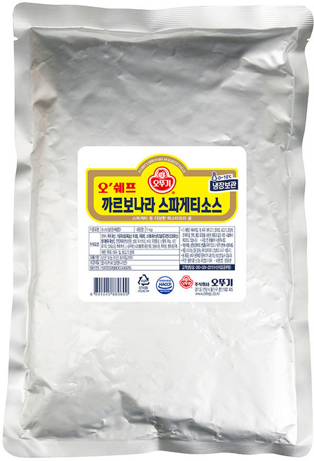 오쉐프 까르보나라 스파게티소스, 1개, 1kg