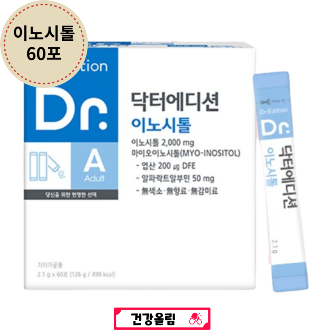 닥터 건강올림 에디션 이노시톨 고함량 여성 생리전 불안 완화 영양제, 1개, 60정