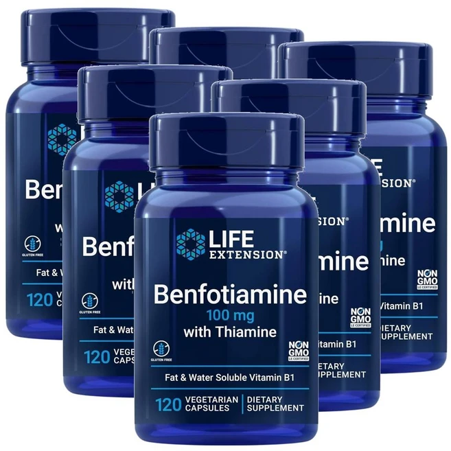 라이프익스텐션 티아민 함유 벤포티아민 100mg 베지캡슐 120정, 6개 - 쿠팡