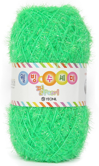 브랜드얀 웰빙수세미(+웰빙펄수세미) (10+1) 수세미실 반짝이실, 펄05 펄두, 1개