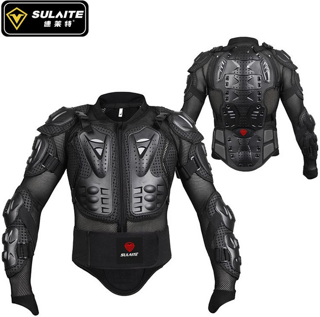 오토바이 보호대 바이크 전신 보호장비 사이클링 갑옷 안전 보호 장비 상체 하체 세트, C. 올블랙 상의