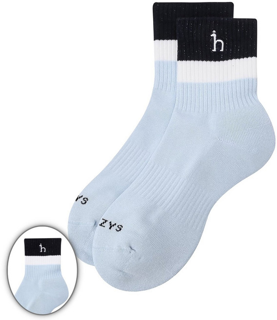 [국내백화점] 헤지스골프 여성 칼라 블록 미들 삭스 블루, FREE