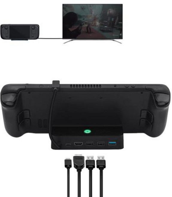 스팀덱 독 쿨러 도킹 스테이션 5 인 1 USB 휴대용 4K HDMI 호환 TV 디스플레이 연결 어댑터 닌텐도 스위치OLED 스팀 데크용, 1개