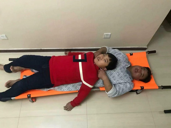 접이식 4단 들것 소방 경량 이송 응급환자 구조 오렌지, 업그레이드 두꺼운 2단 250kg, 1개
