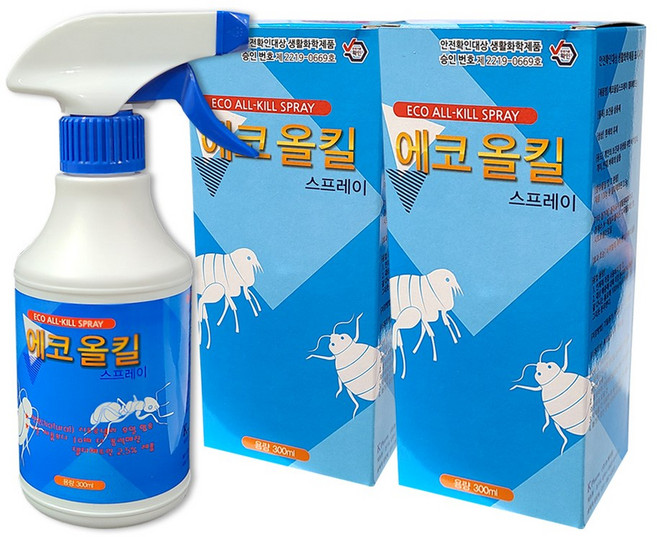 에코올킬 델타메트린 스프레이 유제 빈대 바퀴벌레 벼룩 개미 해충 살충제 300ml, 2개