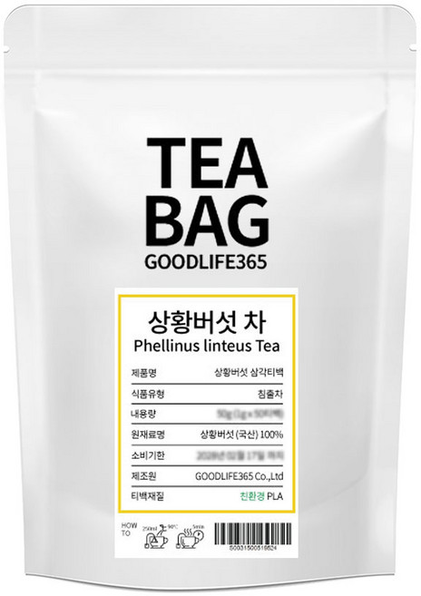 굿라이프365 친환경 티백망 상황버섯차 삼각티백, 1g, 50개입, 1개