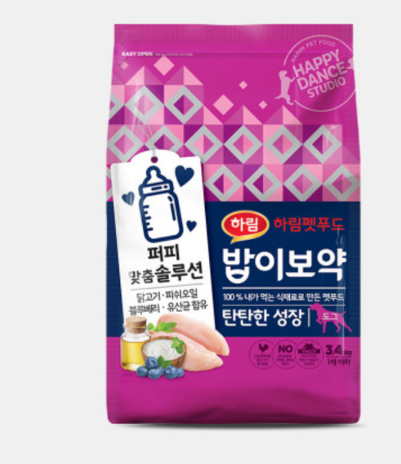 하림펫푸드 전연령 밥이보약 알맞은 체중 강아지사료, 퍼피, 3.4kg, 5개