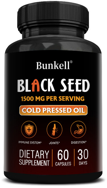 블랙커민오일추출물 캡슐 1500mg - 면역체계와 관절건강 지원, 1개, 60정