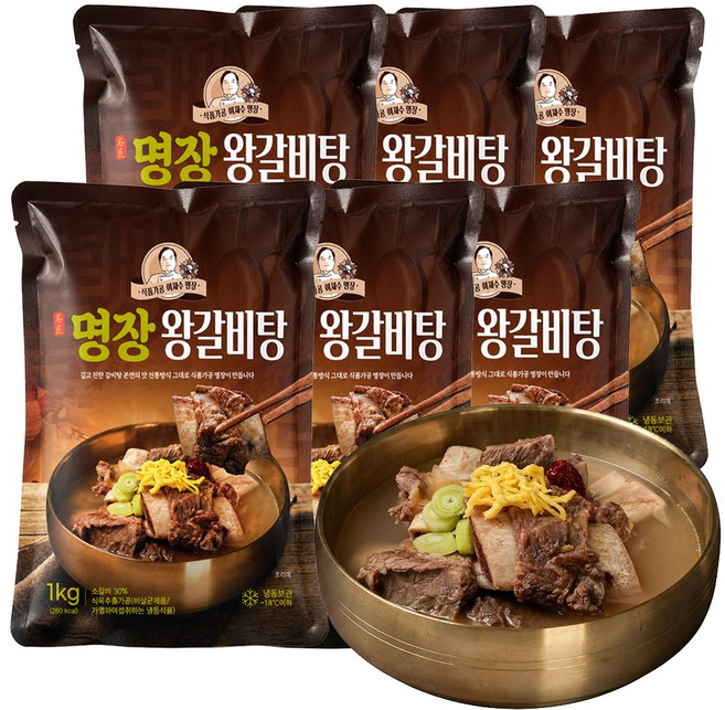 [이가네식품] 이재수명장 명인의 프리미엄 명장왕갈비탕 1-2인분, 6개, 1kg