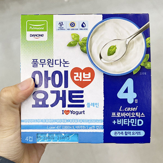 풀무원 다논 아이러브요거트 (플레인), 80g, 12개, 아이스박스포장