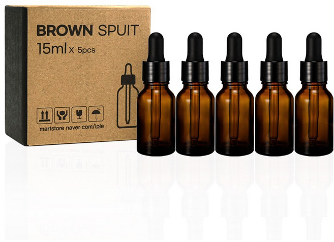 닥터보틀 갈색병 스포이드 유리용기, 스포이드 15ml, 5개