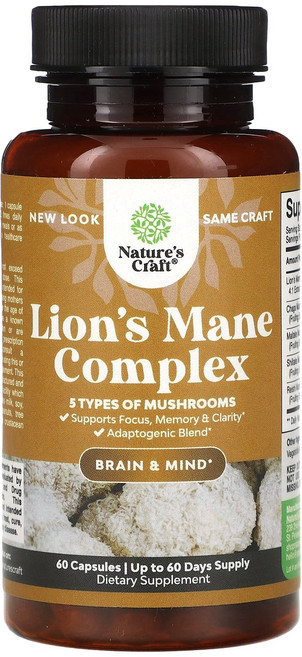 Natures Craft 라이온스 메인 콤플렉스 60 캡슐 보충제