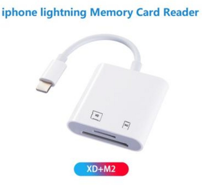 iPhone XD 카드 리더기 Lightning/Type-c M2 카드 리더기 카메라 메모리 USB C용 XD 사진 어댑터 [01] iphone Lightning × 1개 1개