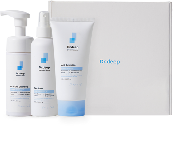 닥터딥 멀티에멀젼 150ml + 스킨토너 200ml + 올인원 클렌징폼 150ml 3종 선물세트, 1세트