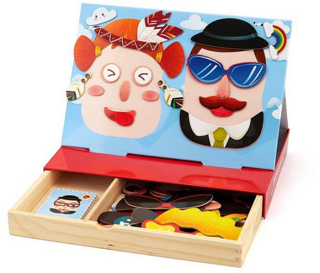 얼굴 표정 꾸미기 퍼즐 상상력 자석퍼즐판 EQ장난감 퍼즐놀이 엄마표놀이, 1개