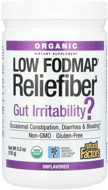 네츄럴팩터스 Organic Low Fodmap 저포드맵 Reliefiber 5.3 oz (150 g), 1개 - 쿠팡