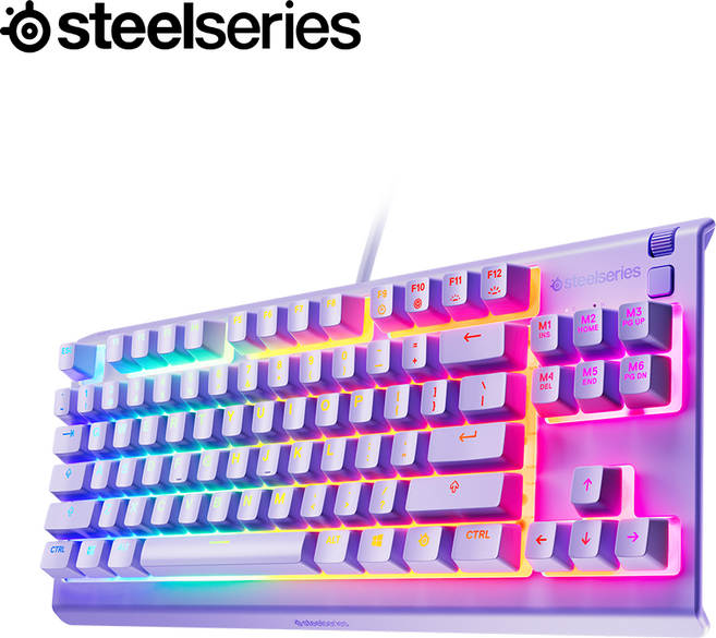 스틸시리즈 Apex 3 TKL 저소음 게이밍 키보드 텐키리스 - US [Aqua or Lavender or White] / 공식 판매점, ST-64940, Lavender - US