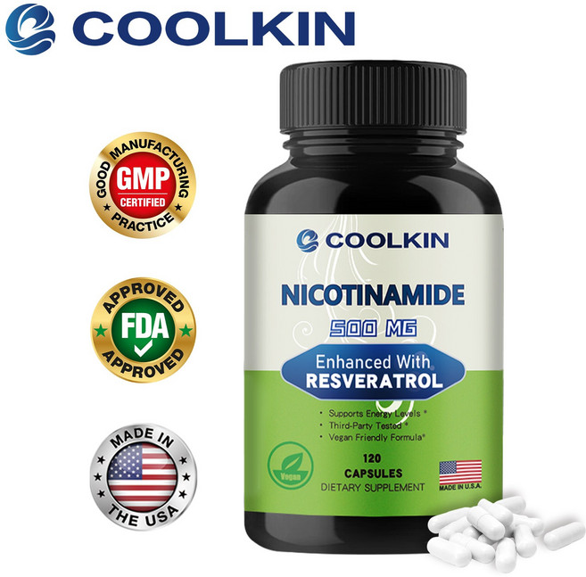 COOLKIN 菸鹼醯胺 500 毫克 添加白藜蘆醇 膠囊, 60組