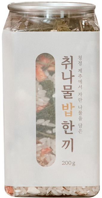 제주산 취나물 향 가득 따뜻한 솥밥 한 끼 잇더밀 제주 취나물 밥 한끼 (2인기준) 실온보관 휴대용이, 1개, 200g